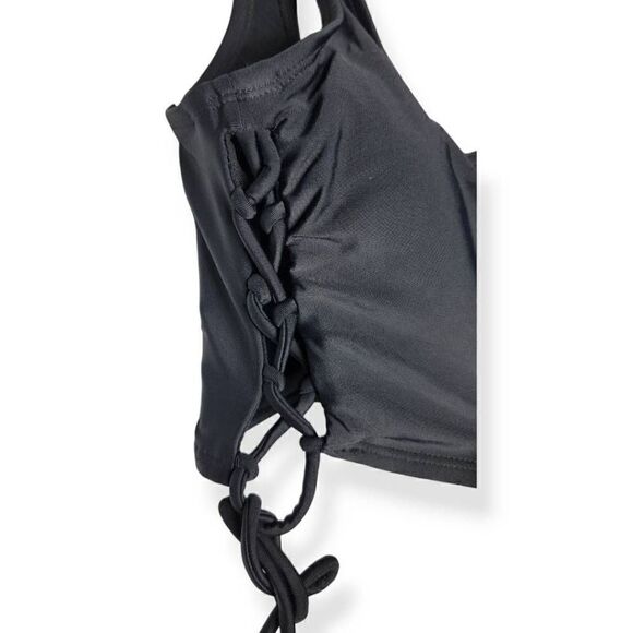 Xhilaration Black Bikini Top with side lace up Medium Jrs. - Picture 2 of 4